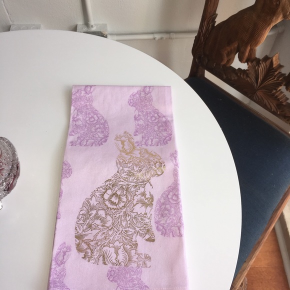Anthropologie - Bespoke Letterpress Copper Bunny Dish Towel - Picture 4 of 7